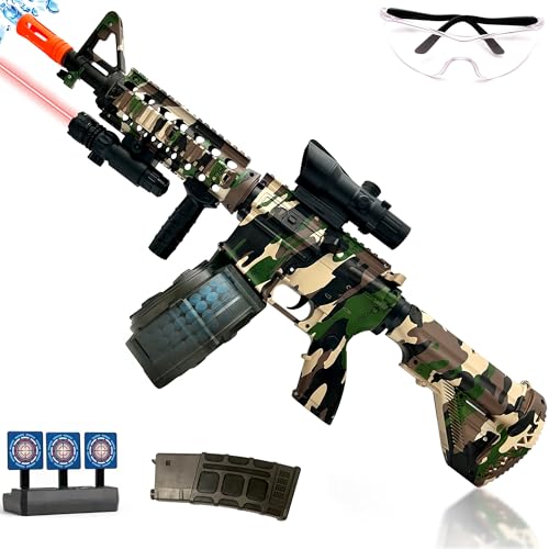 ZoffyFabrizio Large Splatter Gel Ball Blaster, Electric Gel Splat Blaster, with Drum & 60,000 Eco-Friendly Orby for Outdoor Games Gel Ball Blaster - Ages 14 +(Camouflage)