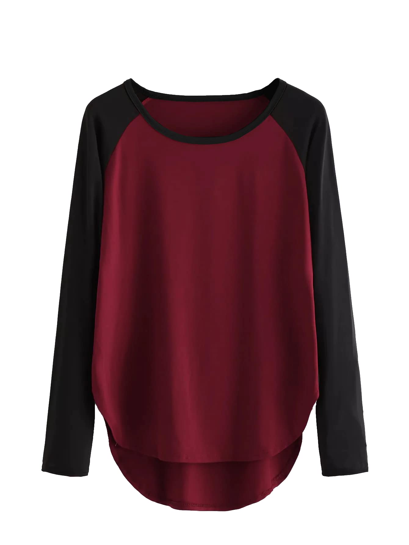fabricorn Cotton Maroon and Black Coloured Raglan Full Sleeve Up and Down Tshirt for Women-picture-36