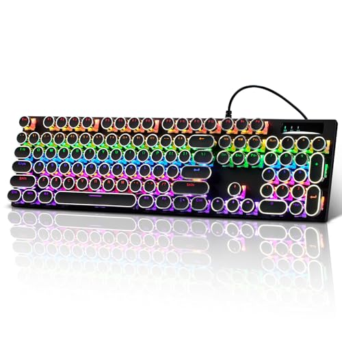Guiheng Wired Typewriter Style Mechanical Gaming Keyboard...
