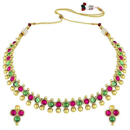 Image of Peora Traditional Ethnic Necklace & Jewellery Set Gift for Women