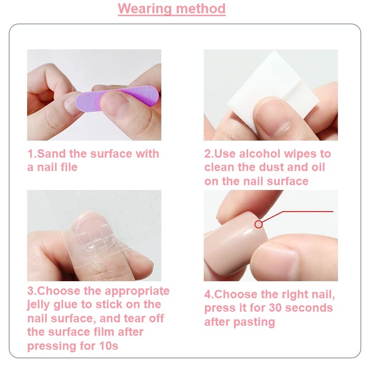 Miniatura 5 de Fantasticaldy - Kit de uñas con pegamento de ojo de gato, almendra, color puro profundo, corto, semitransparente, para mujeres y niñas, uso diario