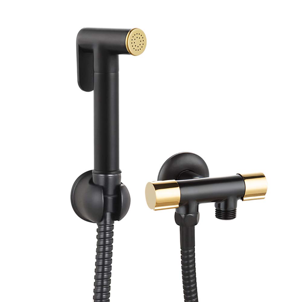 Pulvérisateur de bidet à main eau chaude froide en cuivre blanc avec douchette WC jet réglable