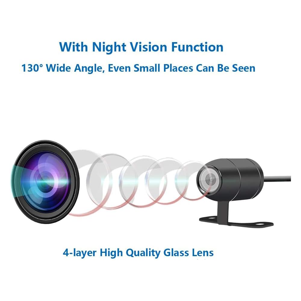 VSYSTO Dash Cam Moto, Fotocamera per Moto Obiettivo Grandangolare 130°, Impermeabile Doppia Anteriore e Posteriore 1080P Videocamera con WiFi, Visione Notturna, Sensore G, Registrazione in loop