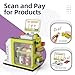 Jovow 48-Piece Pretend Play Cash Register Toy Set - Calculator, Shopping Bag, Scanners, Credit Cards, Coffee Machine, Play Food - Gift for Boys and Girls Ages 3+