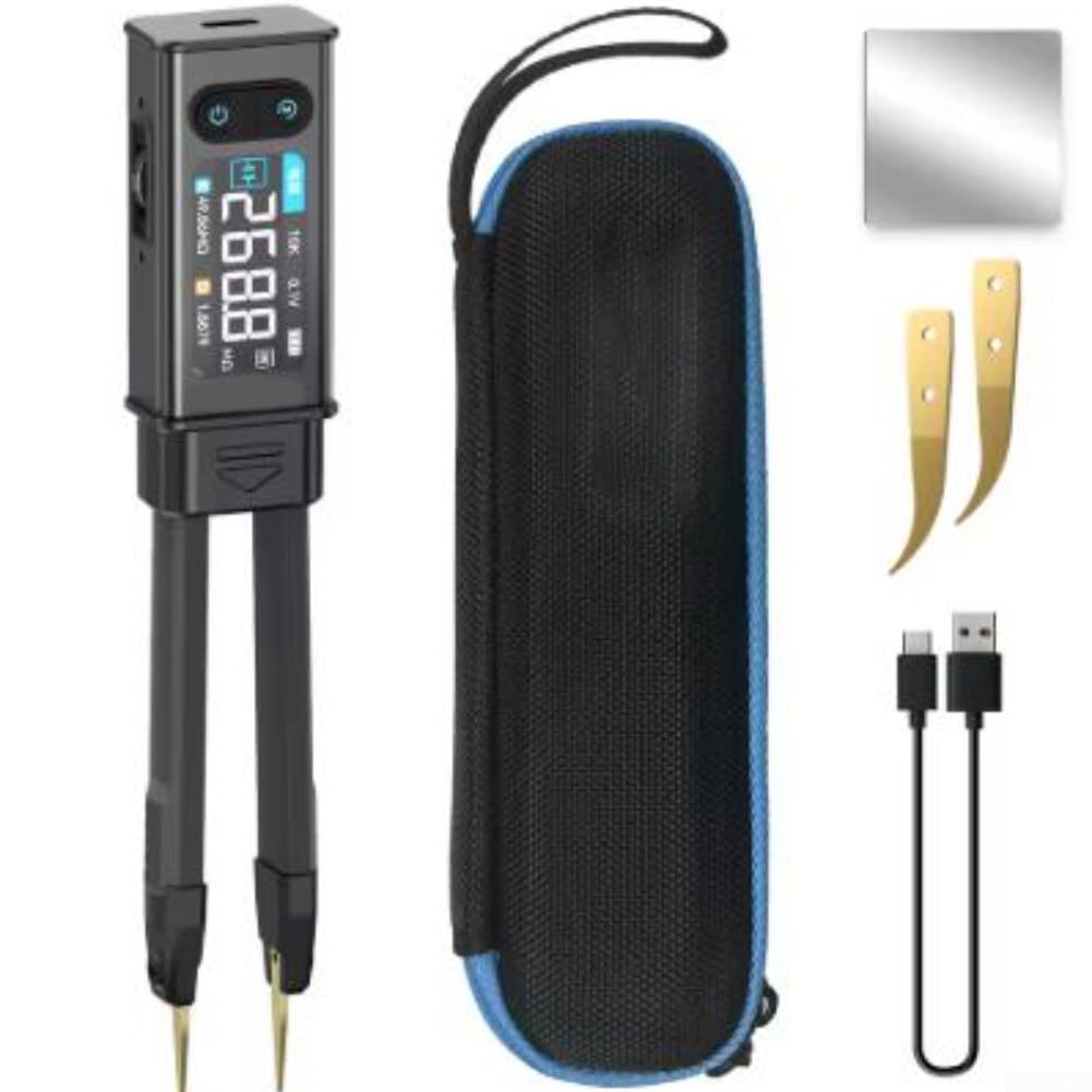Medidor de abrazadera digital portátil LCR-ST2 2 en 1 que mide resistencia, capacitancia, inductancia, diodos y voltaje de hasta 30 V con reconocimiento automático y pantalla dual (LCR-ST2 alto)