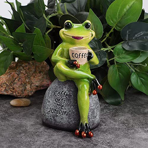 Raeasily Frog Decor Resin Statues- 1 Set Decorations For Garden Outdoor Statues,Funny Indoor Decor,6 Inch Creative Tabletop Lovely Home Accessories #TOP4