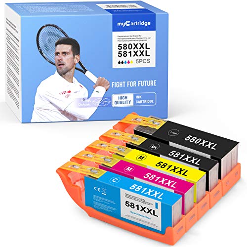 MyCartridge kompatibel Canon 580 581 XXL Cartouches d'encre für Canon PIXMA TS6350 TR8550 TS705 TS8350 TS6150 TS6151 TS8151 (5er Pack) Cover