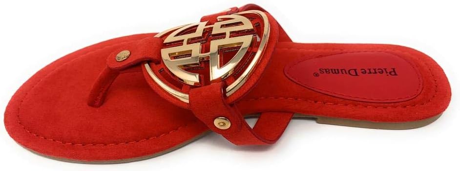 Pierre Dumas Women's Limit-20 Sandal (Red Suede, Numeric_8_Point_5)