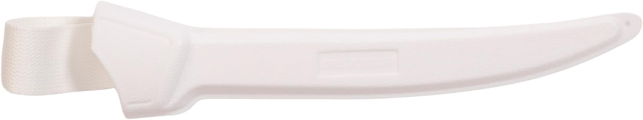 WS-1 Knife Scabbard for 6"–9" Straight Blade Fillet Knives, Hard Plastic Sheath with Belt Loop & Drain Holes, Durable White Polypropylene for Chef & Fish Prep Gear, Made in USA