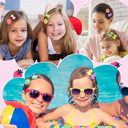 96 Pieces Self Hinge Hair Barrettes For Girls Plastic Bow Flower Barrettes Hair Clips Cartoon Colorful Hairpin Set 80S 90S Hair Clip Pins Cute Hair Elastic Ponytail Holders Hair Tie For Girls Toddler #TOP5