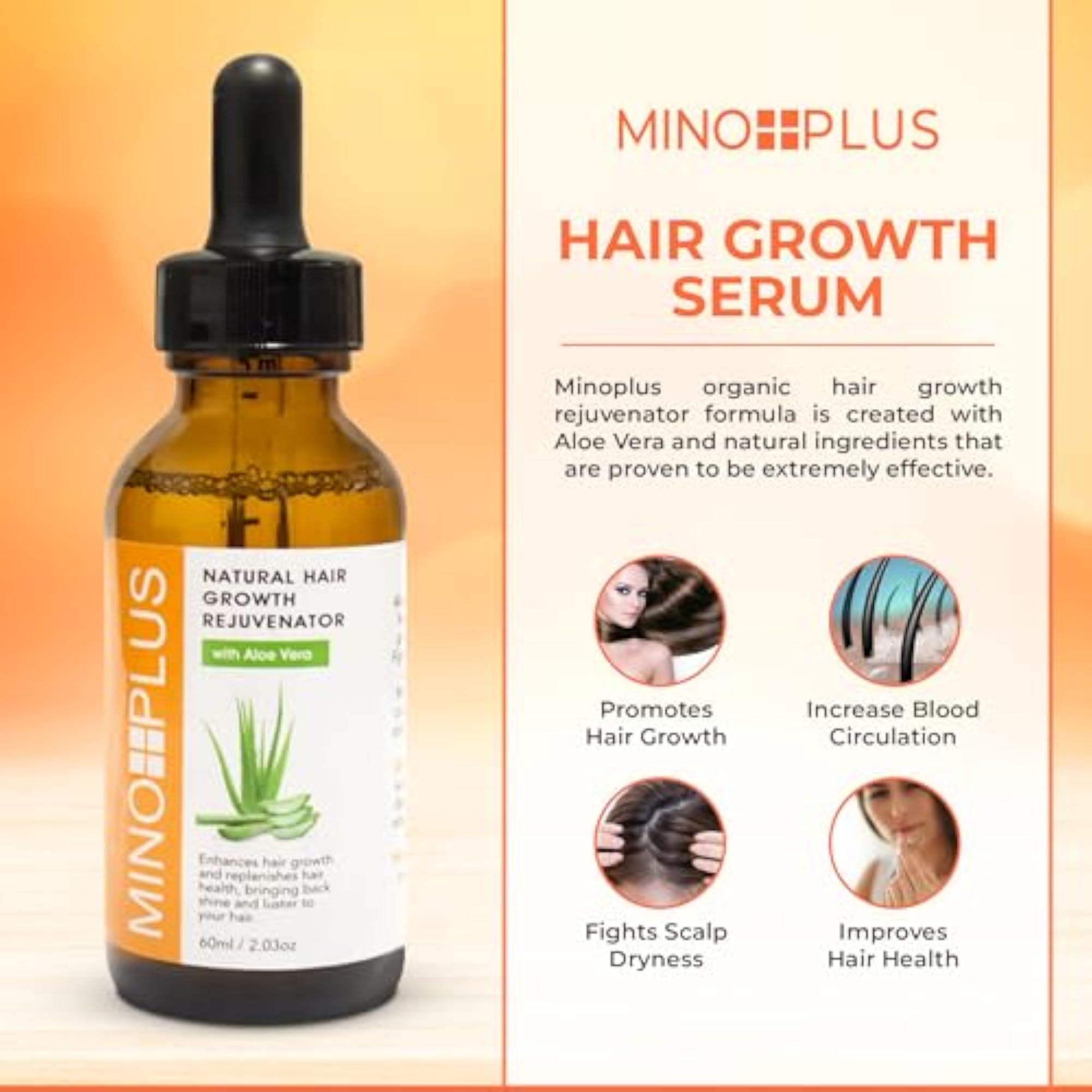 Natural Hair Growth Rejuvenator with Aloe Juice, 60ml
