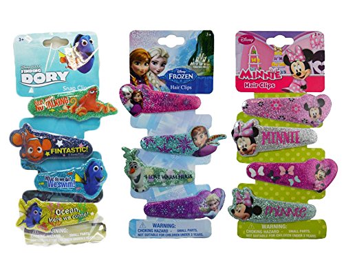 Disney Hair Glitter Barrettes Assorted Pack