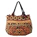 Changnoi Orange Bird Hill Tribe Tote Bag Hmong Embroidered Fabric Large Size Thai Fair Trade