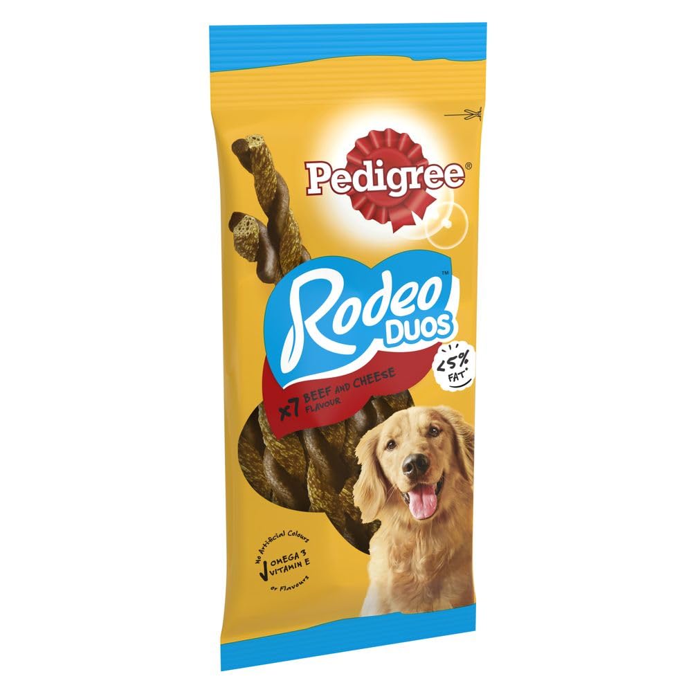 Rodeo Duos - Dog Treats - with Beef and Cheese - 123 g (Pack of 10)