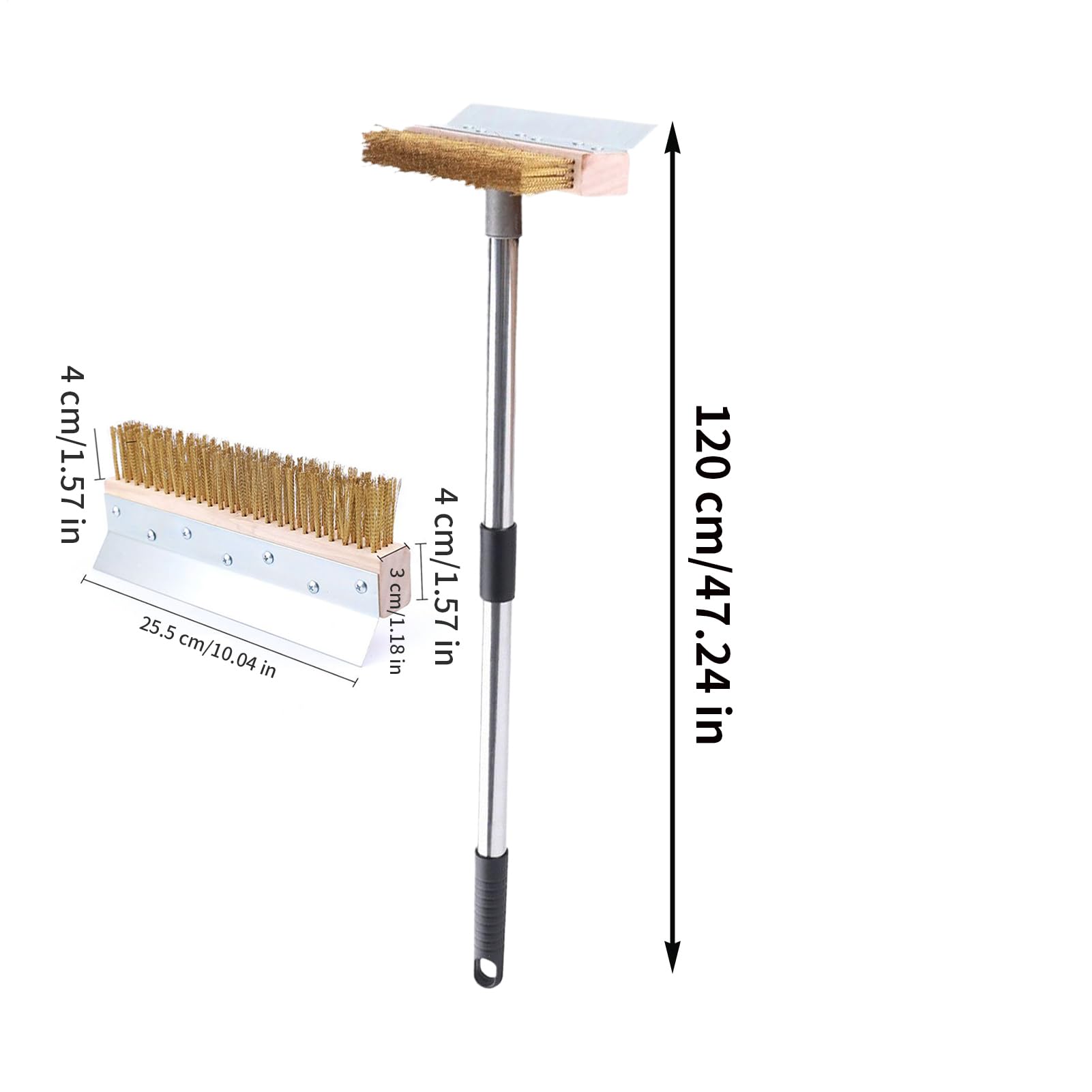 Cepillo para horno de pizza con raspador Cepillo Mango Largo Limpieza Horno | Herramienta Lavado Parrilla Barbacoa Lavable para exterior, jardín, patio, barbacoa y parrilla