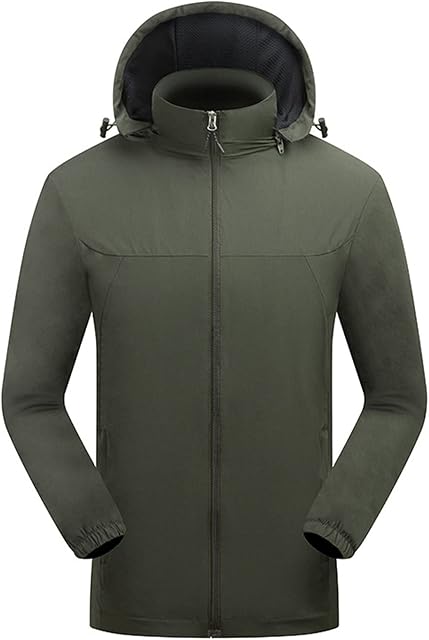 Szshaoye Outdoor Jacket Mens Sale Clearance Full Zip Jackets Outdoor Waterproof Jacket Lightweight Softshell Rain Coat Climbing Hiking Clothes