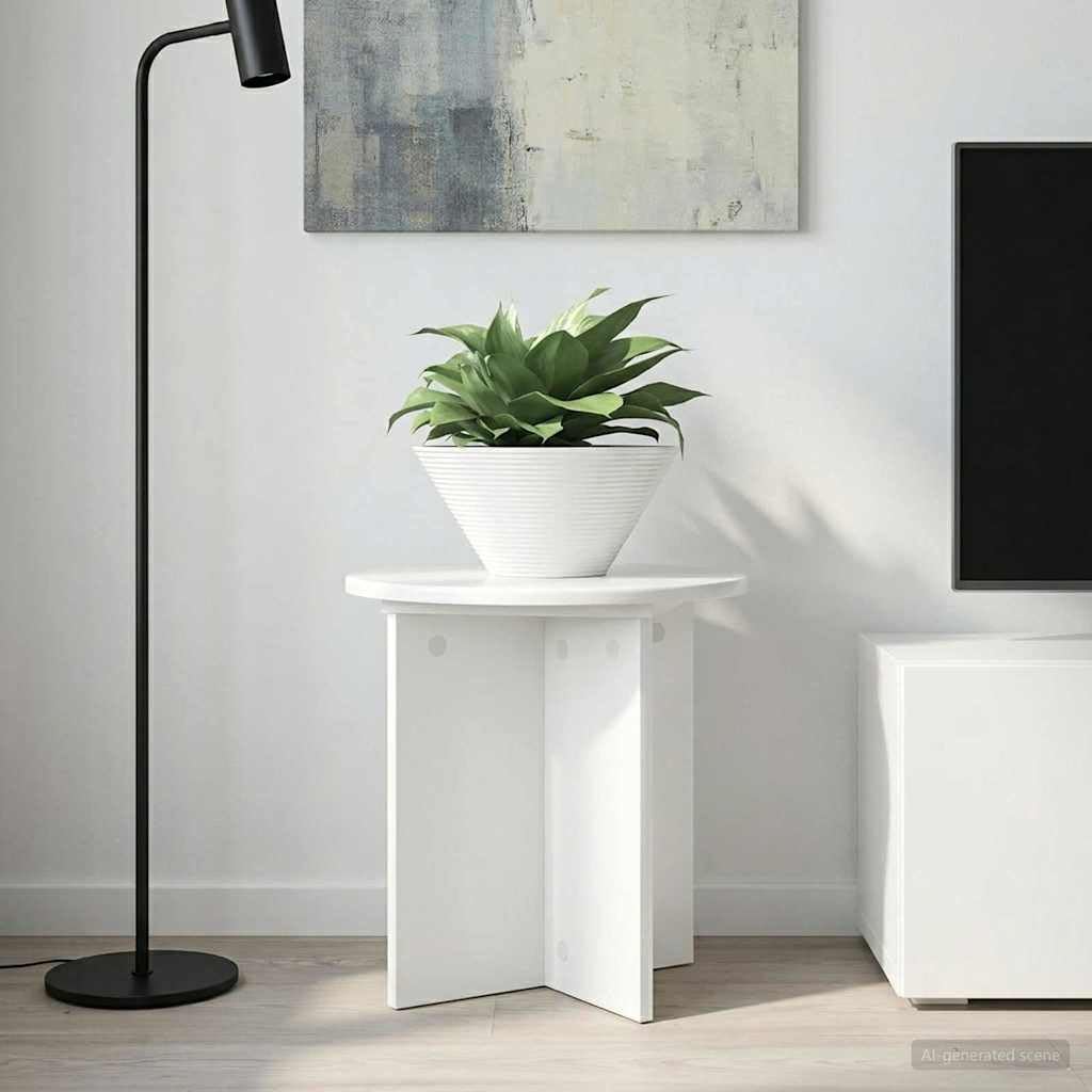2er Set Pflanzenständer Hochglanz Weiß 40x40x40 cm - Moderner Blumenhocker aus Holzwerkstoff, Pflanzentisch für Zimmerpflanzen, Wohnzimmer und Büro