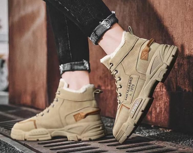 Men's Fashion Sneaker-Style Winter Snow Boots with Warm Fleece Lining, Anti-Slip Outdoor Casual Hiking Short Boots, PU Upper & PVC Sole, Round Toe - Fall/Winter Collection2