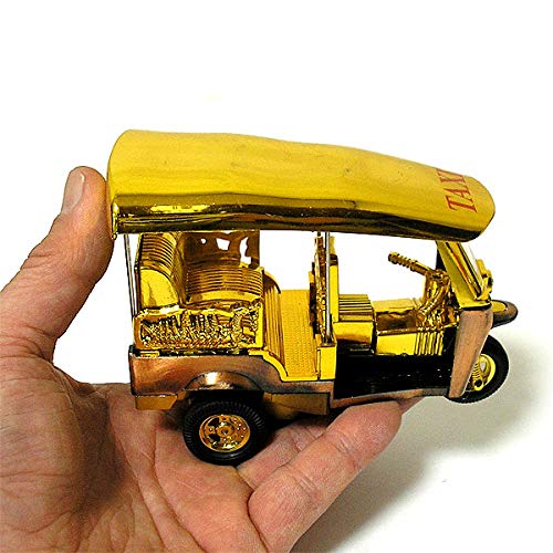 Amazon.co.jp: トゥクトゥク 置物 ゴールド系 12cm