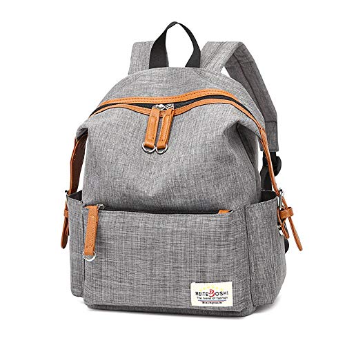Mochila escolar gris femenina multifuncional que alivia el peso de tus libros diarios