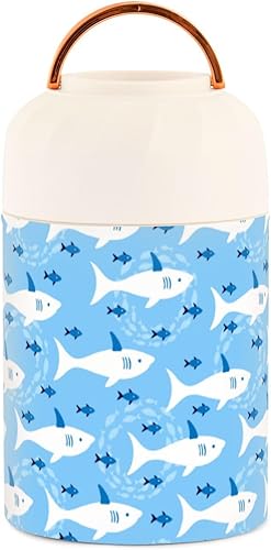Miniatura 2 de Shark Food Jar with Spoon Stainless Steel Vacuum Insulated Food Container 17 oz Soup Thermos for Hot Food
