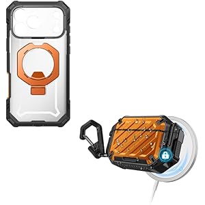SUPCASE Bundle for iPhone 17 Pro GripPro Case & AirPods Pro 3 UBPro Case Coral