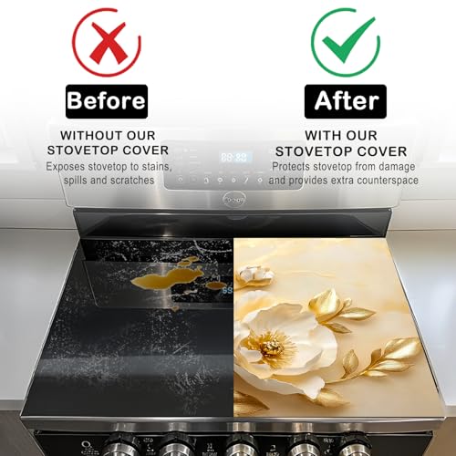 Image of Nuxovilar Floral Stove Cover Diatom Mud 28.35x20.47 In
