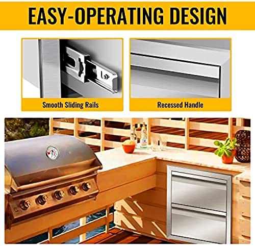 Outdoor-Kitchen-Drawer-Single-BBQ-Drawer-Stainless-Steel-14W-x-15H-x-23D-Inch Outdoor Kitchen Drawer Single BBQ Drawer Stainless Steel 14W x 15H x 23D Inch