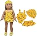 GIVBRO Costume da bagno a pois per bambola americana da 45,7 cm, costume da bagno, costume da bagno, accessorio per costume da bagno, set da 3 pezzi