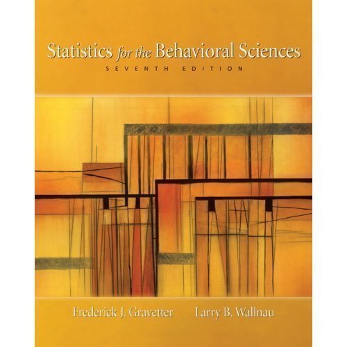 Statistics for the Behavioral Sciences 2007 Hardcover Textbook Seventh ...