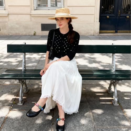 Image of Gothictor Women's Mesh Ballet Flats Round Toe Leopard Mary Jane Shoes Women | Cushioned Comfort, Easy to Style, Buckle Strap, Cheetah Print, Ballerina, Breathable, Wide Width, Non-Slip, Dressy Casual