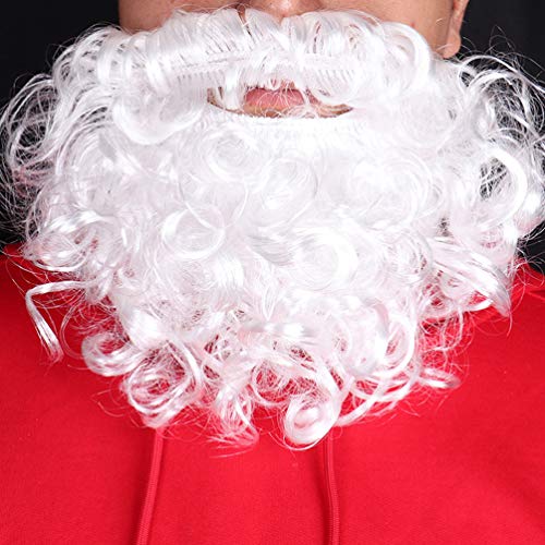 PRETYZOOM Kerstmankostuum baard wit bushy valse krullende baard kerstman kleding accessoires snor themafeest Kerstmis carnaval rollenspel kostuum accessoire foto rekwisieten - Image 6
