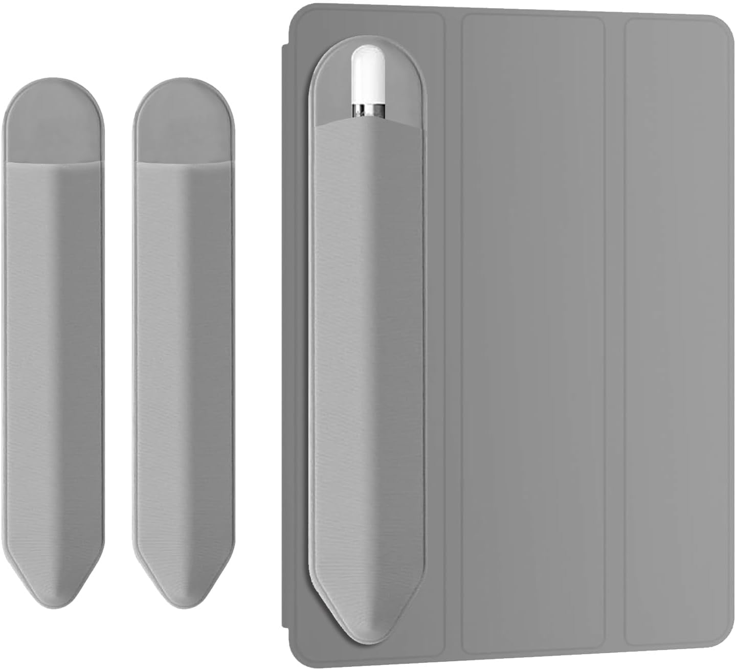 Mizi Pencil Holder Sticker for Apple Pencil Pro, Apple Pencil (USB-C), 1st and 2nd Gen, Elastic Stylus Pocket Pouch Adhesive Pen Sleeve Attached to Case for Apple Pencils and Other Stylus Pens - Gray-image-45