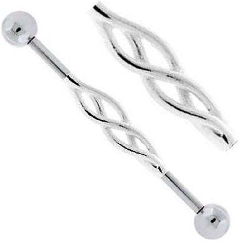 Pashoshka 14G Tribal Industrial Barbell (1.6 x 44 x 5 mm) 316l Surgical Steel Nickel Free