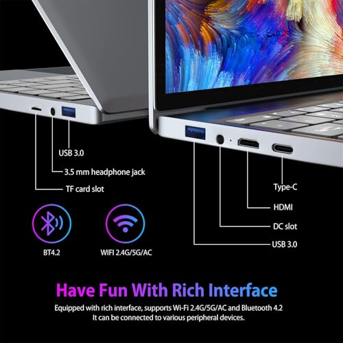 Image of 13.5 inch Laptop PC with 3K (3000 x 2000) IPS Display,16GB RAM 512GB SSD, 10th Core i5-1035G1 Up to 3.6GHz, Slim Notebook, Full Metal, Backlit Keyboard and Full Function Type C, Finger Print Unlock,Gray