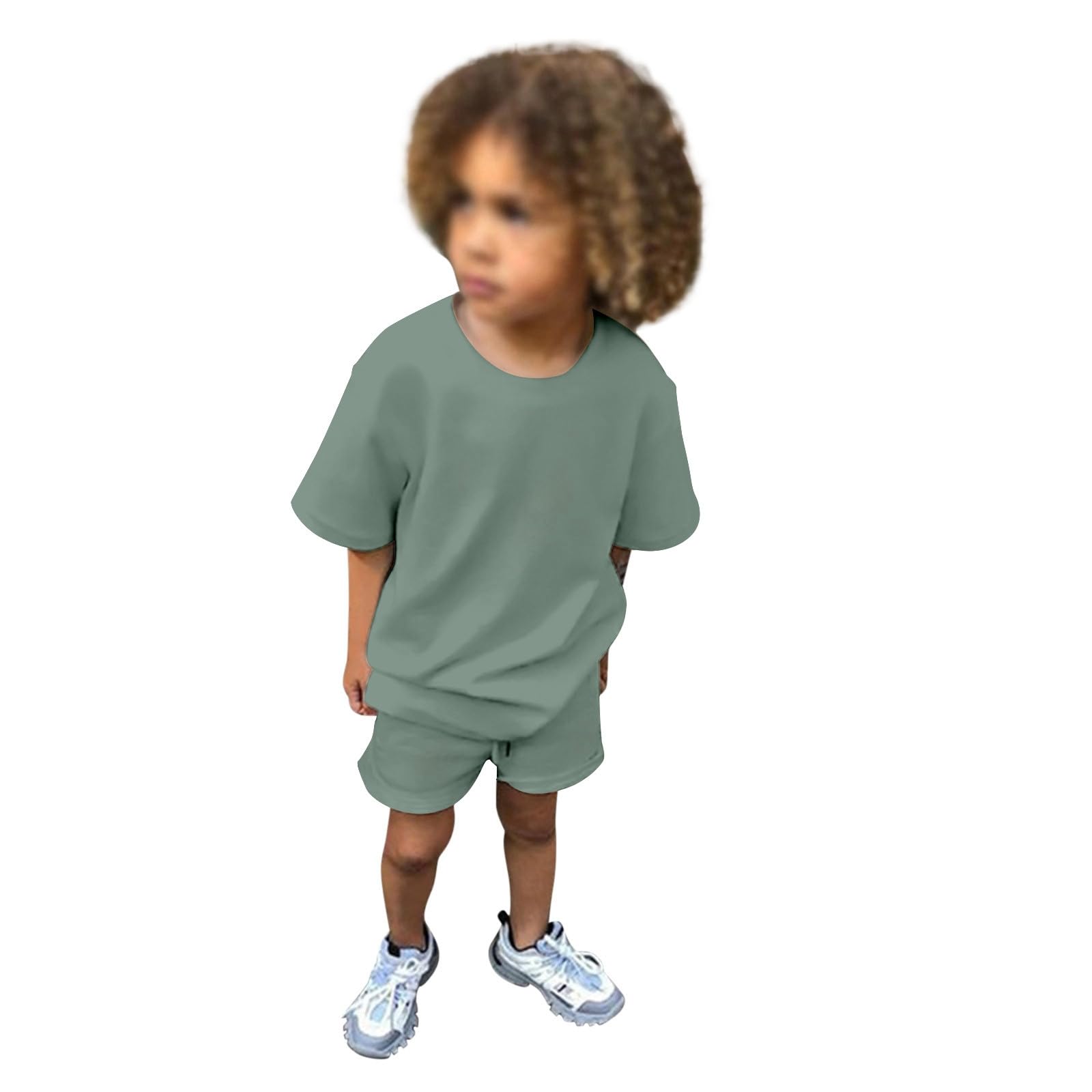 Generisch Conjunto de 2 piezas de chándal para niños pequeños, para verano, camiseta de manga corta con pantalones cortos
