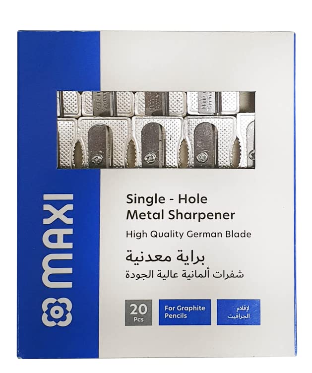 SH40 Single Hole in 20pcs Box Metal Sharpener - Silver