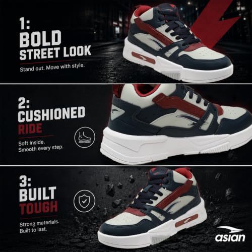 Image of ASIAN Men's MEXICO-11 Casual Sneaker Shoes with Synthetic Upper Lightweight Comfortable Mid Top Sneaker Shoes for Men's & Boy's