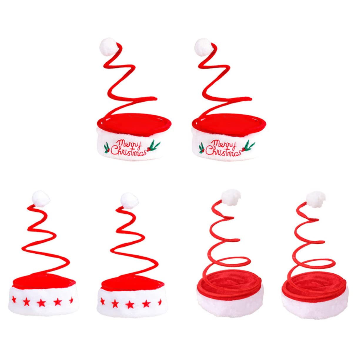 TOPBATHY 6 Piezas Gorro de Papá Noel Navideño de Primavera Divertido para Fiestas Gorro de Fiesta de Primavera Estilo Aleatorio