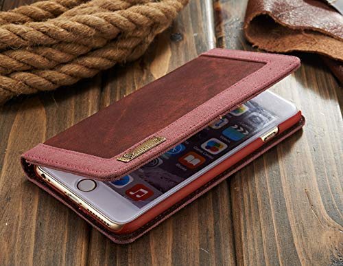 Image of ClickCase Iconic Series for Realme Narzo 20 pro Soft Canvas Denim Cloth Leather Wallet Flip Case Kick Stand with Magnetic Closure Flip Cover for Realme Narzo 20 pro (Mauve Red)