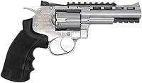 Vista 5 de Pistola BB Bear River Exterminator, revólver de aire comprimido de 4 pulgadas, de cromo, calibre 0.177, con cartuchos de CO2 BB/perdigones, usa