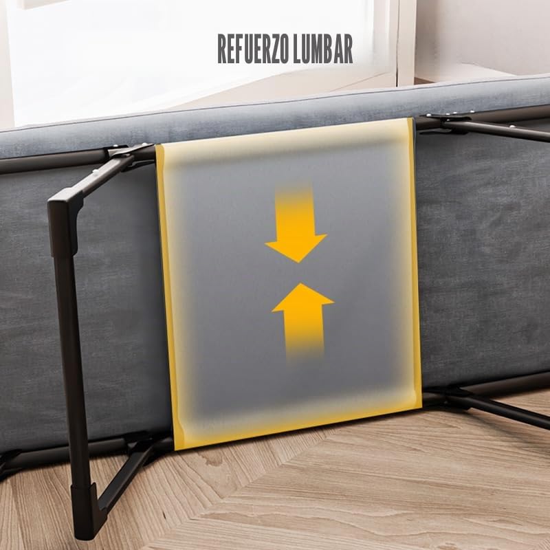 OHMG Cama de camping plegable resistente para adultos, 190 cm, con capacidad de 200 kg, para oficina, viajes, exterior, pesca, senderismo, casa, marco de metal