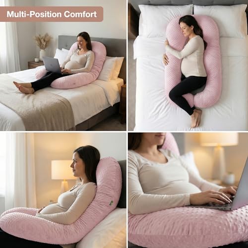 Image of BAYBEE Premium Pregnancy Pillow for Women | Maternity Pillows for Pregnancy Sleeping with 360 Full Body Support | Pregnancy Pillow with Removable Washable Cover & Zipper Closure for Easy Use (Pink)