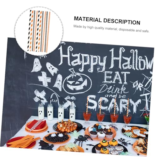 Popotes de Papel Kraft Halloween 100 piezas biodegradables miniatura 7