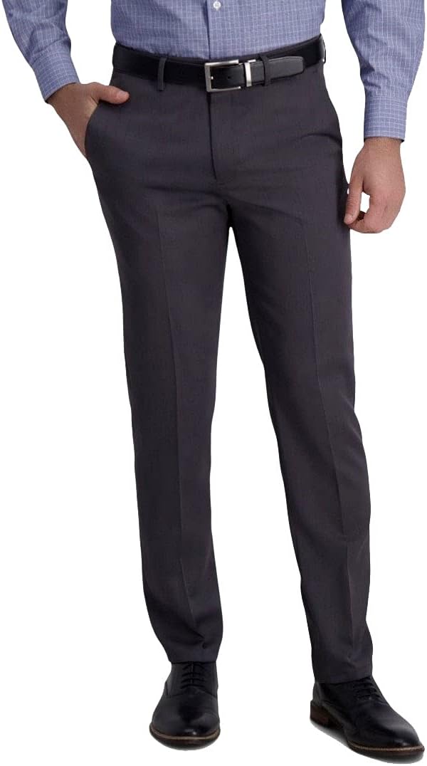 Haggar H26 Men's Flex Series Slim Fit Dress Pants (Dark Gray, 28W x