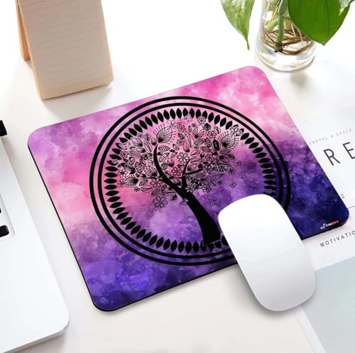 Image of Mouse Pad Tree of Life, Premium-Textured Custom Mouse Mat Design, Washable Mousepad Lycra Cloth, Non-Slip Rubber Base Computer Mouse Pads for Wireless Mouse