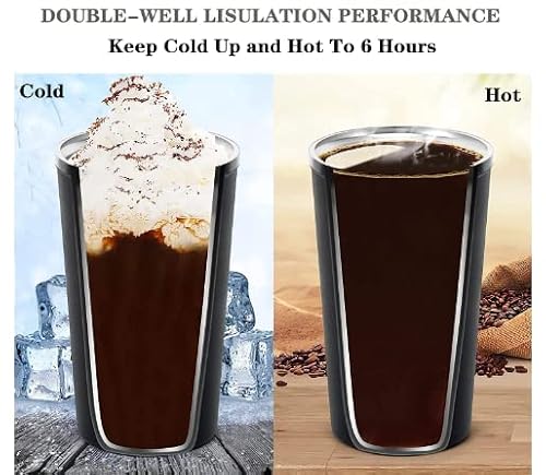 Coffee Travel Mug, 17 Oz Insulated Tumbler Leakproof Lid Thermal Vaccum Coffee Mug Stainless Steel Double Wall Reusable Coffee Cup For Hot Cold Coffee Tea Drinks In Travel Car Camping (Black) #TOP5