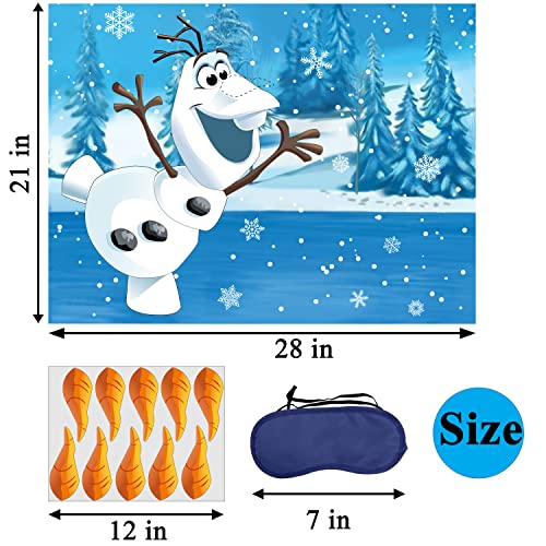 Hrency Pin The Nose on The Snowman Game for Kids Christmas Party Game for Kids Snowman Pin Game with 24Pcs Nose Stickers Birthday Party Supplies Activities