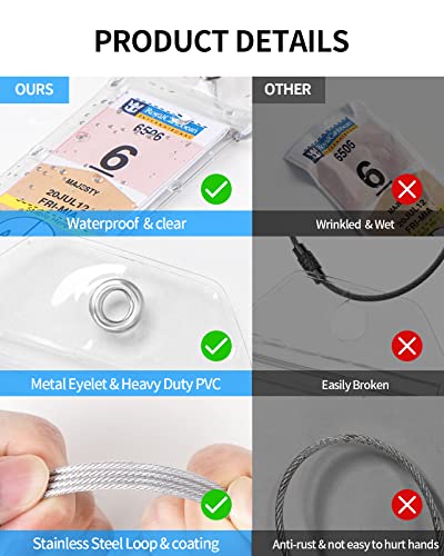 Image of NTONPOWER Cruise Luggage Tags Holders With Steel Loops - Clear Waterproof Document Tags for Royal Caribbean & Celebrity Cruise Ships