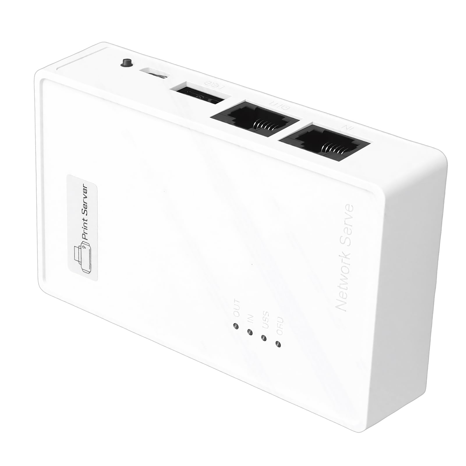 Annadue Wielofunkcyjny Serwer Druku USB do Użytku Biurowego Udostępnij Urządzenia USB, Takie Jak Drukarki, Skanery, Bezprzewodowo w Sieci Wi-Fi, ABSZasilanie: 1A<